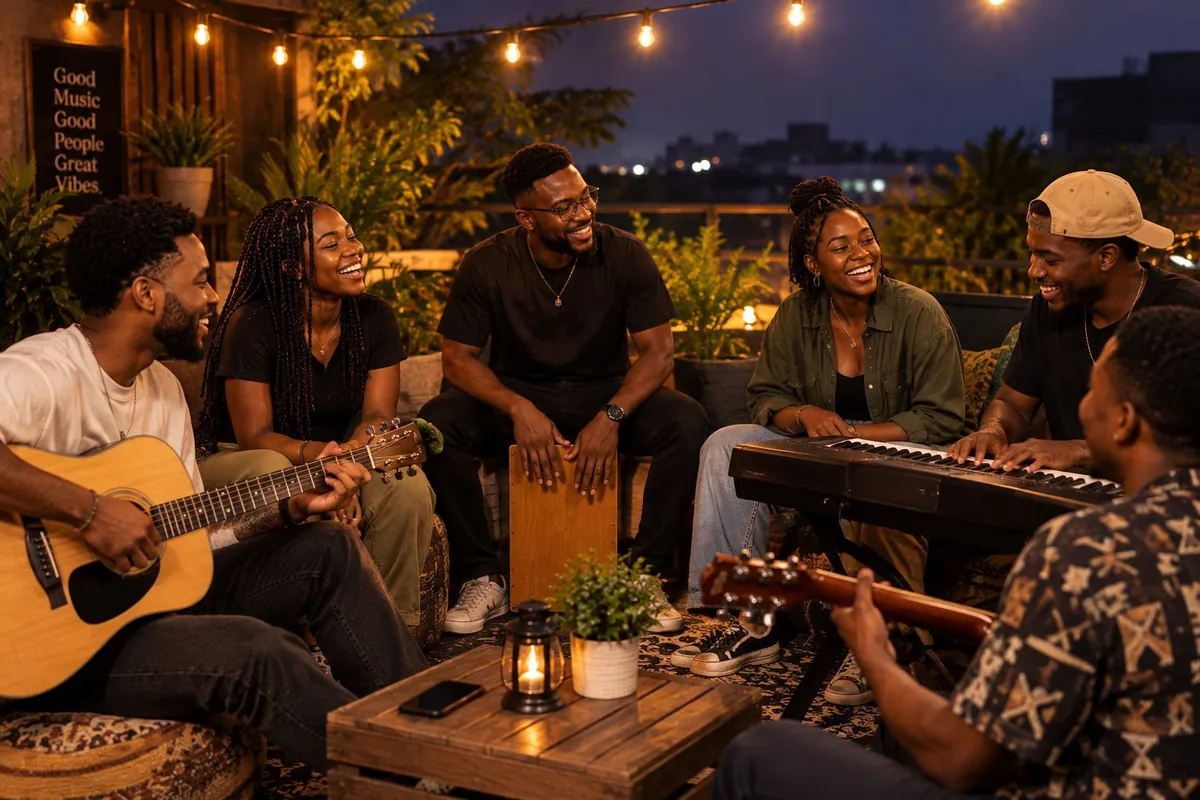 Members of the Anthemers community jamming together